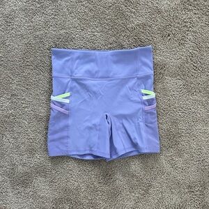 4” purple fabletics shorts